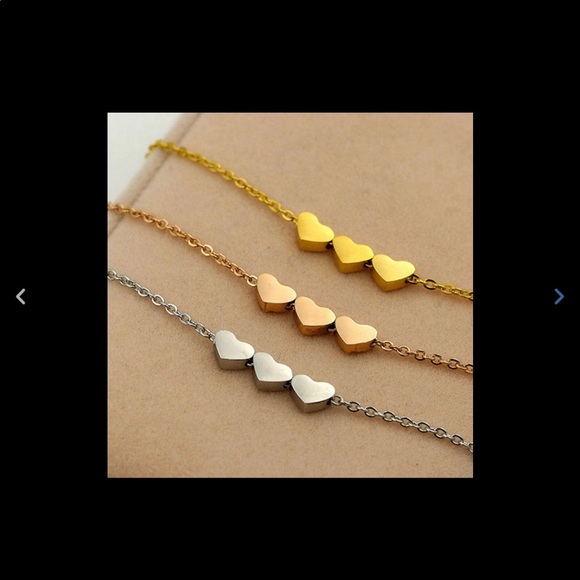 Three Hearts Necklace in Rose Gold - 1 LEFT! - Picture 6 of 6